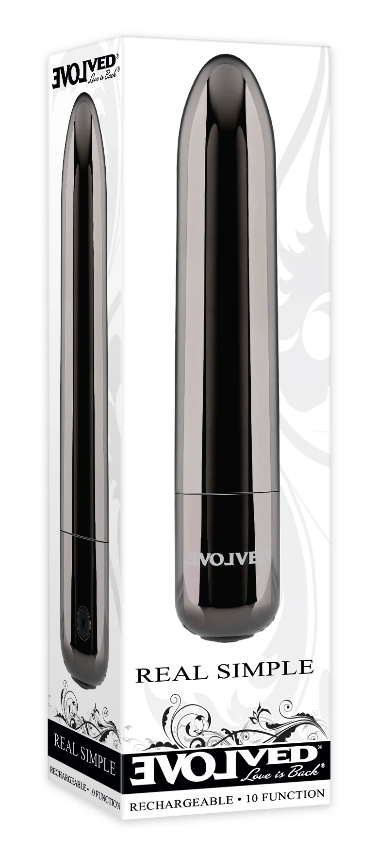 Evolved Real Simple Rechargeable Black Chrome Bullet