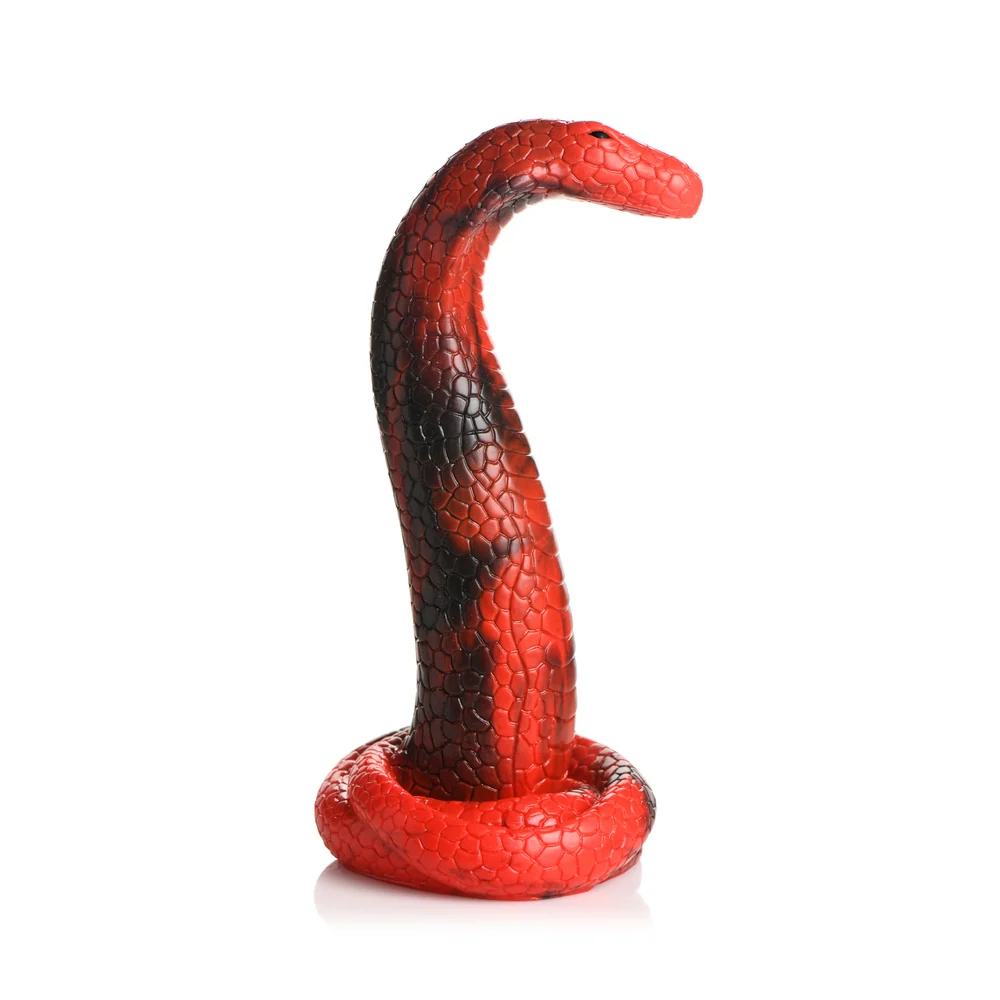 Creature Cocks King Cobra Red and Black Silicone Snake Dildo