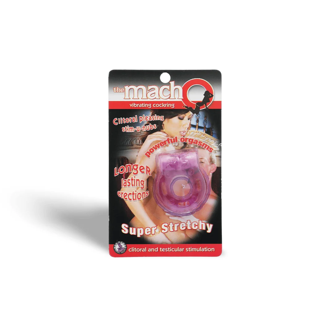 Macho Collection Stretchy Vibrating Cock Ring with Nubby Ticklers