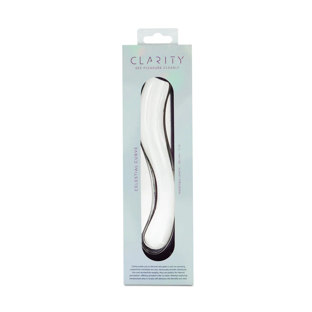 Clarity Celestial Curve 7.1-Inch Double-Ended Borosilicate Glass Dildo