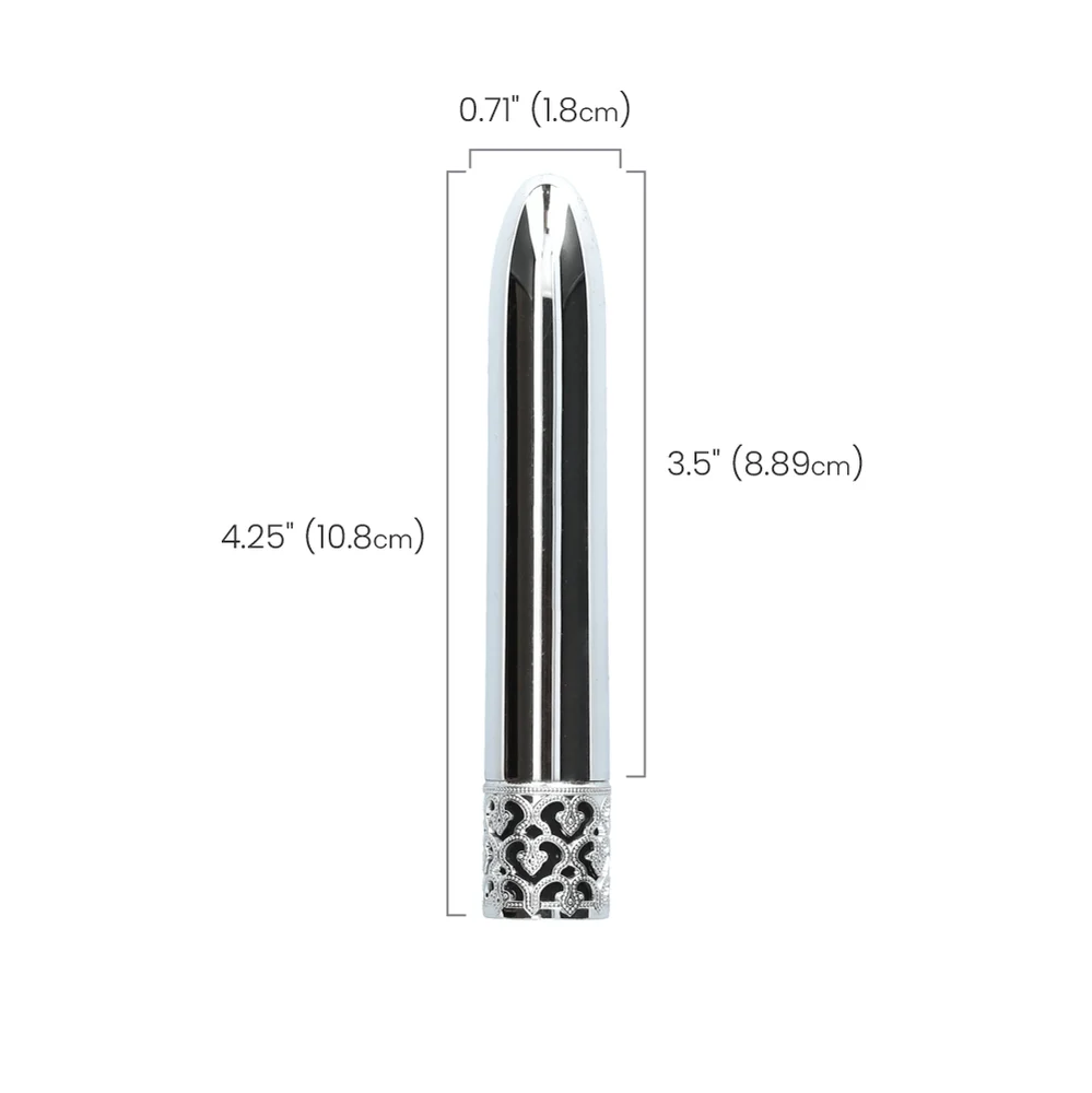 Royal Gems Shiny Slim Metal Rechargeable Vibrator