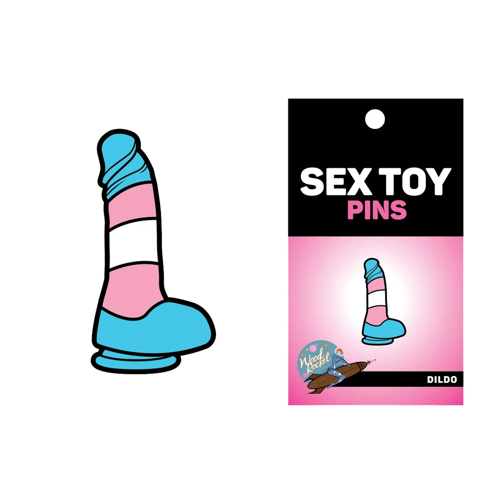Trans Pride Dildo Enamel Lapel Pin by Wood Rocket