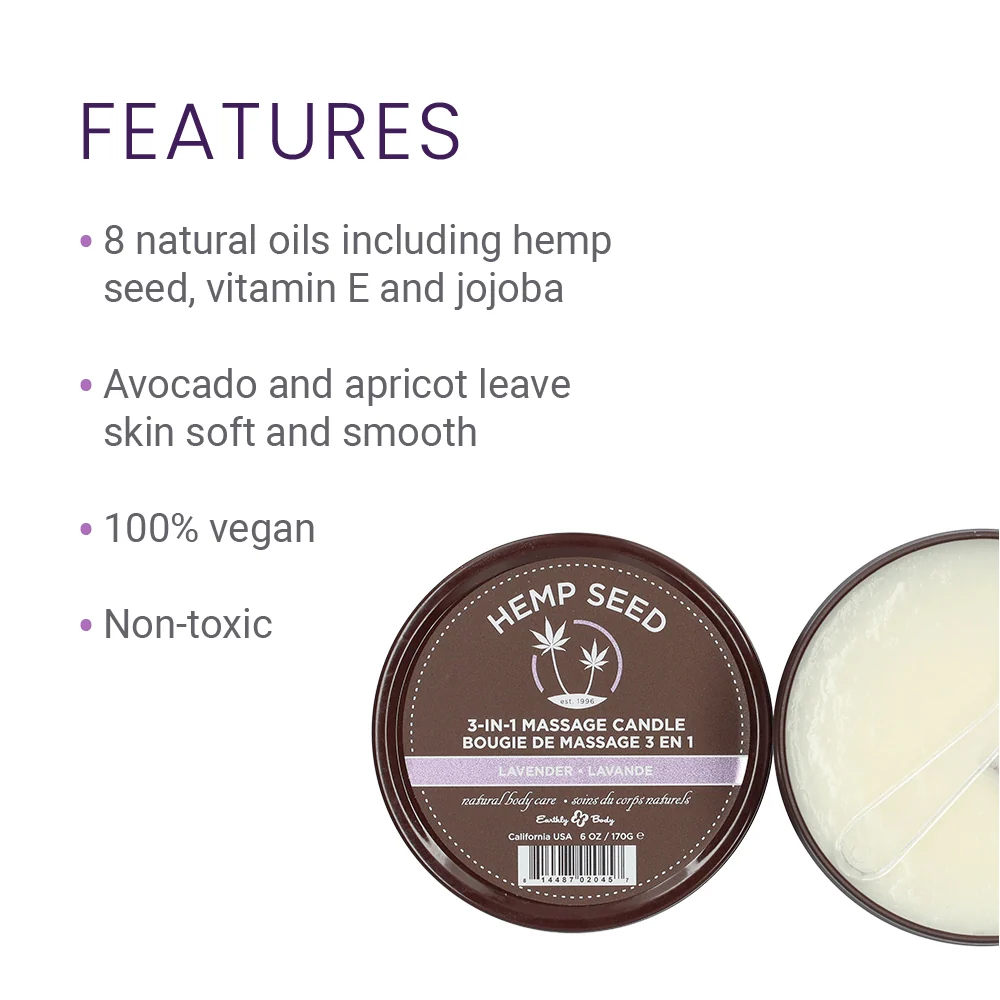 Hemp Seed Massage Candle That Melts into Warm Massage Oil
