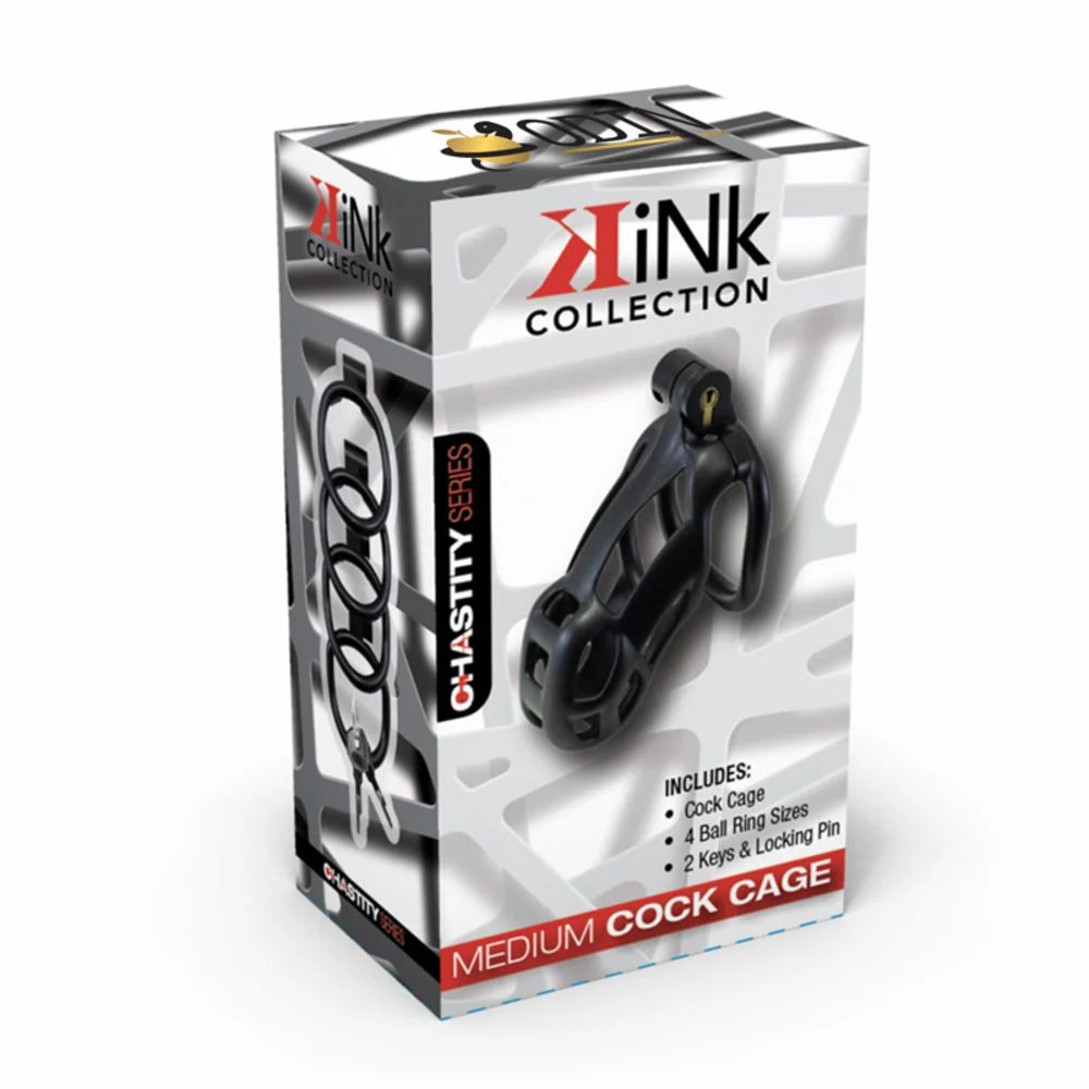 Kink Chastity Series Original Black Locking Cock Cage