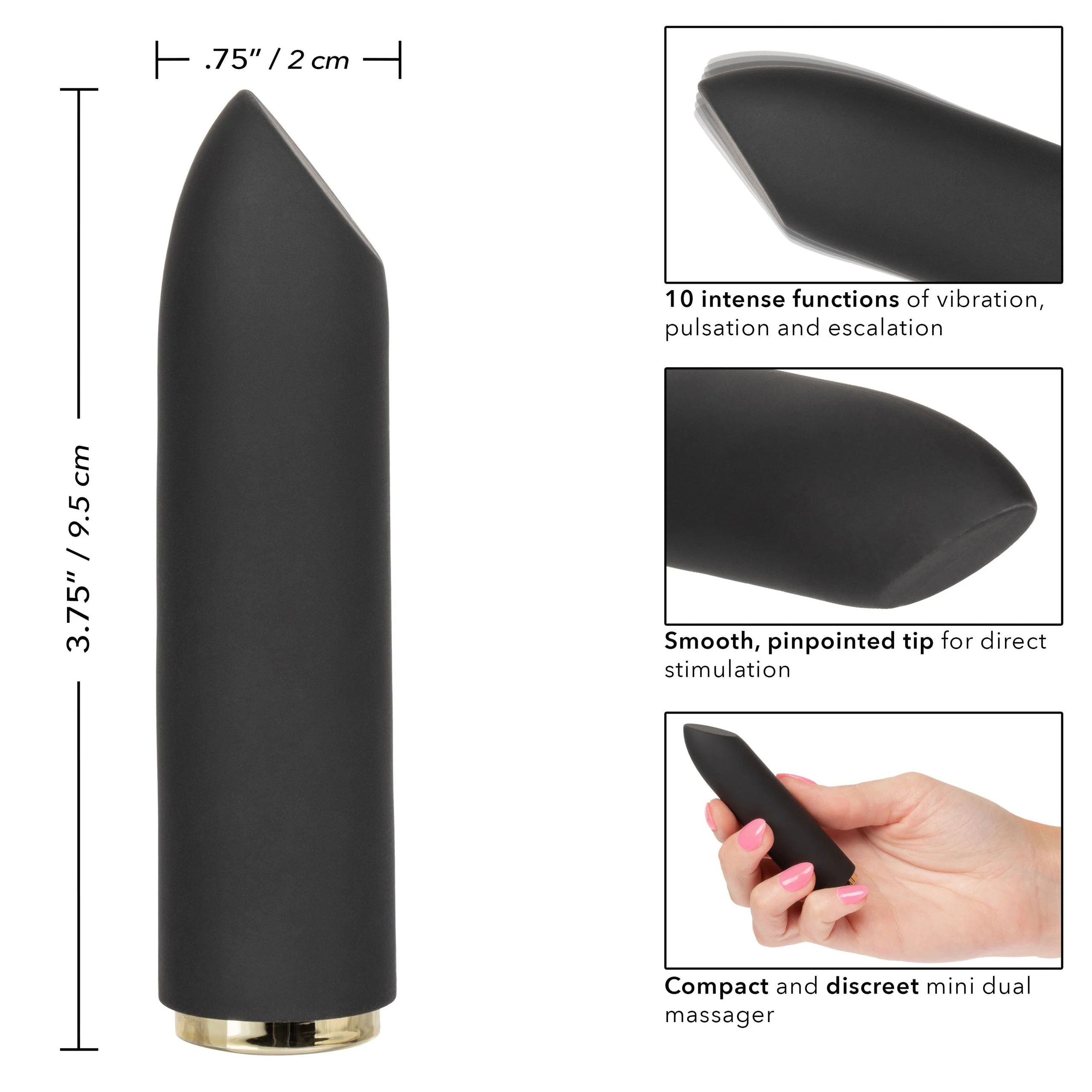 Raven Teaser 充电式振动器，带顺滑精准顶端