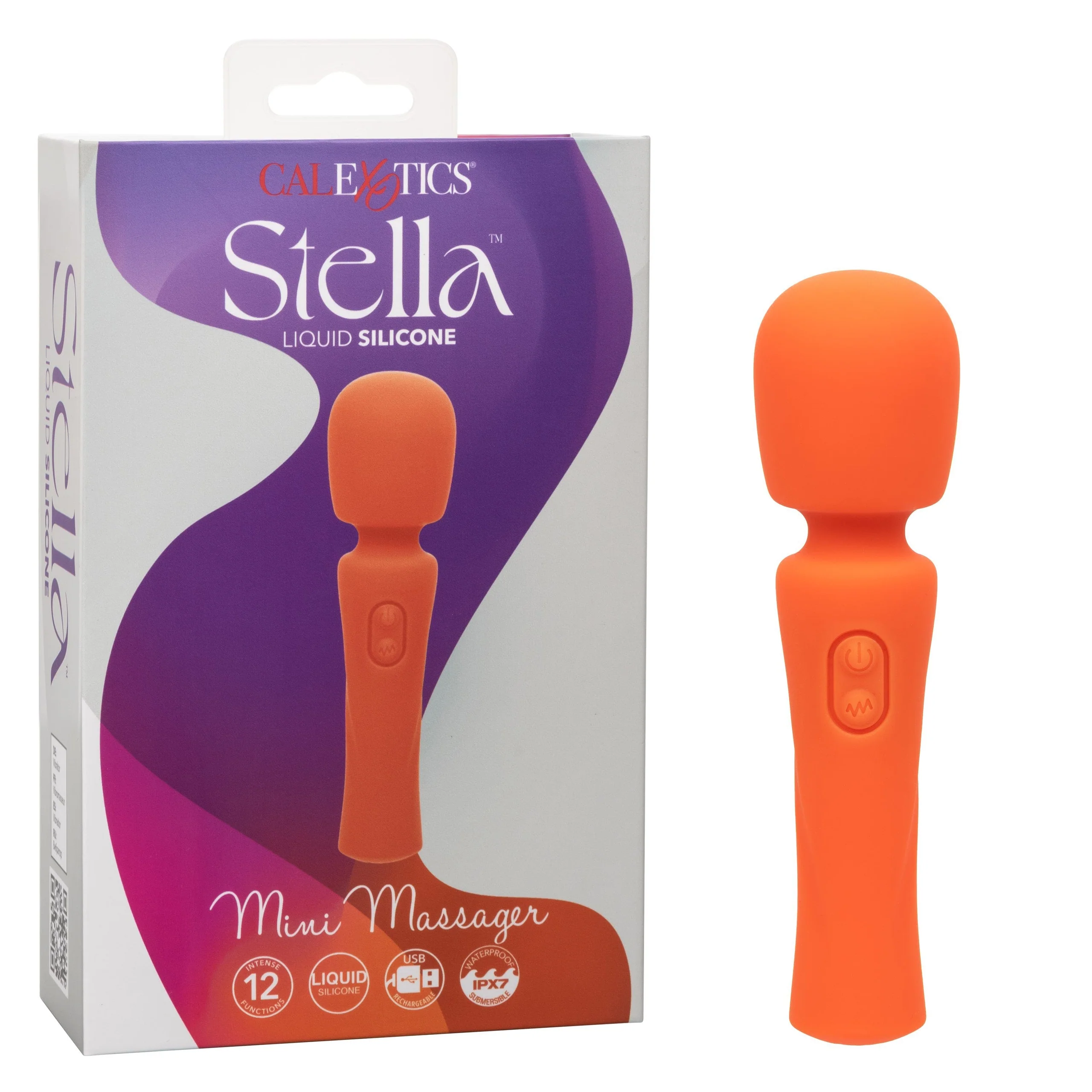 Stella Liquid Silicone Mini Massager with Flexible Neck and 12 Vibration Functions