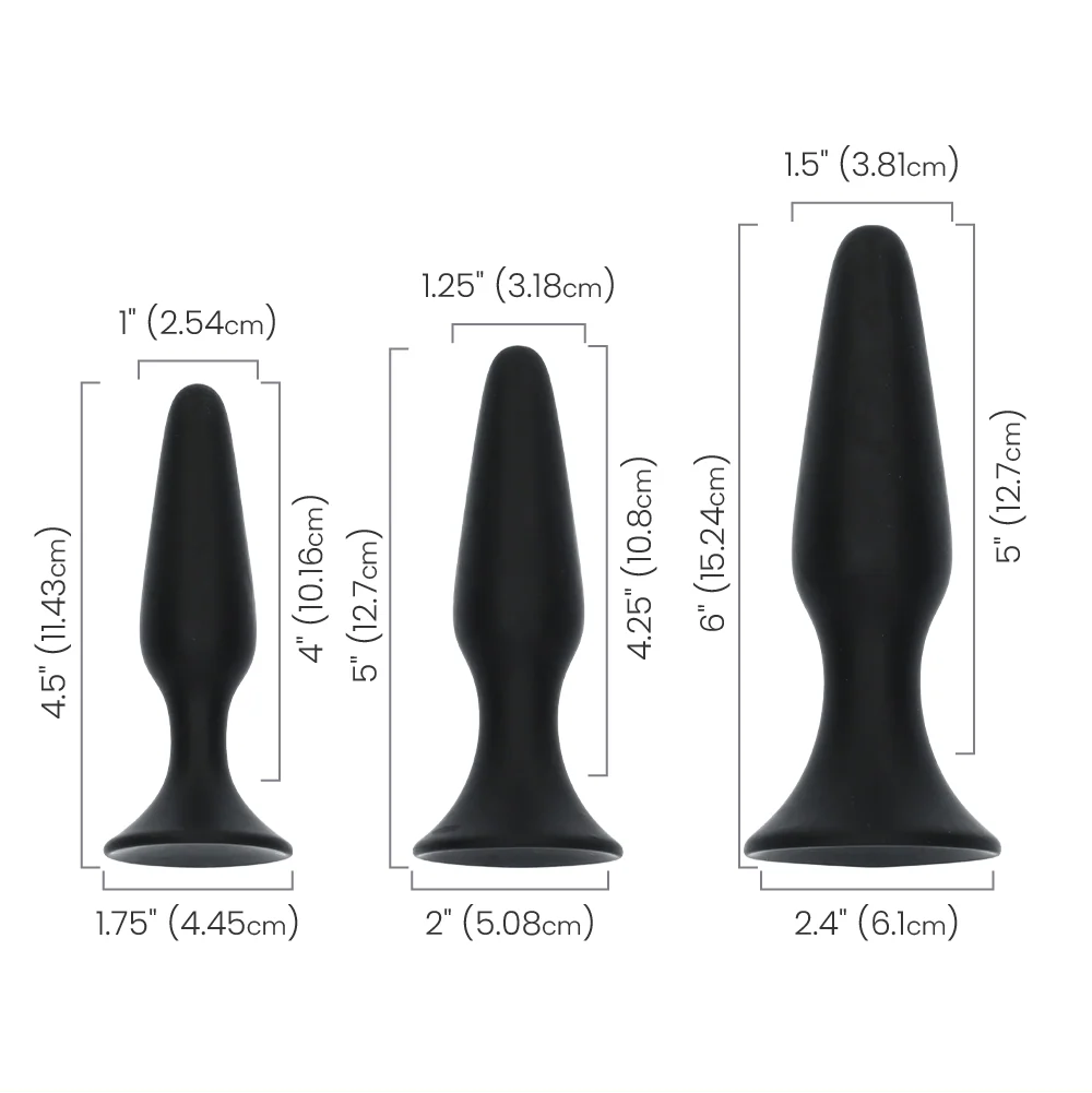 Silicone Anal Trainer Kit with Suction Cup Base