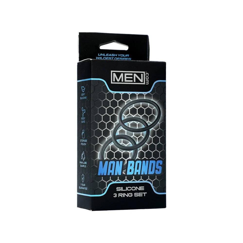 Men.com Man Bands 3pc Silicone Cock Ring Set