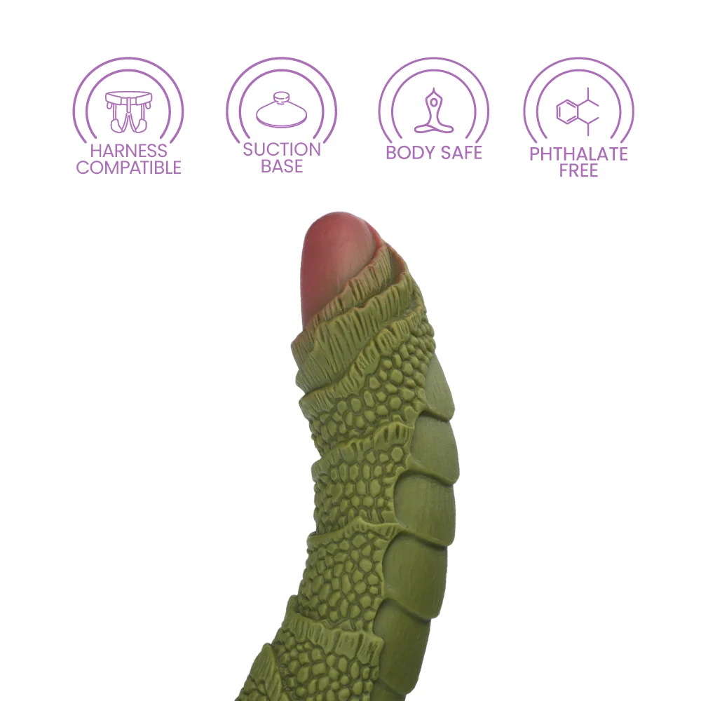 Creature Cocks Swamp Monster 绿色鳞片硅胶假阳具