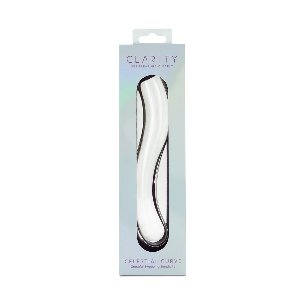Clarity Celestial Curve 7.1-Inch Double-Ended Borosilicate Glass Dildo