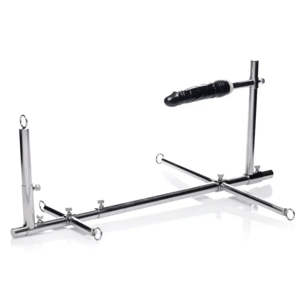 Master Series Imprisoned Metal Stockade with Dildo for Locked-Down Penetration