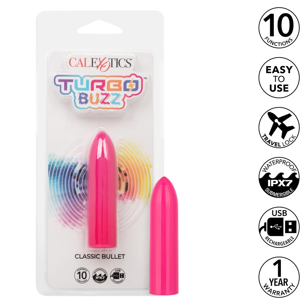 Turbo Buzz Classic 子弹振动器 — 10功能防水可充电刺激器