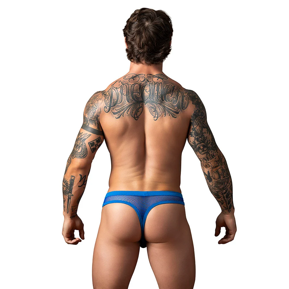 Male Power Fishnet 2.0 Bong Thong for Men with Cotton Rib Trim