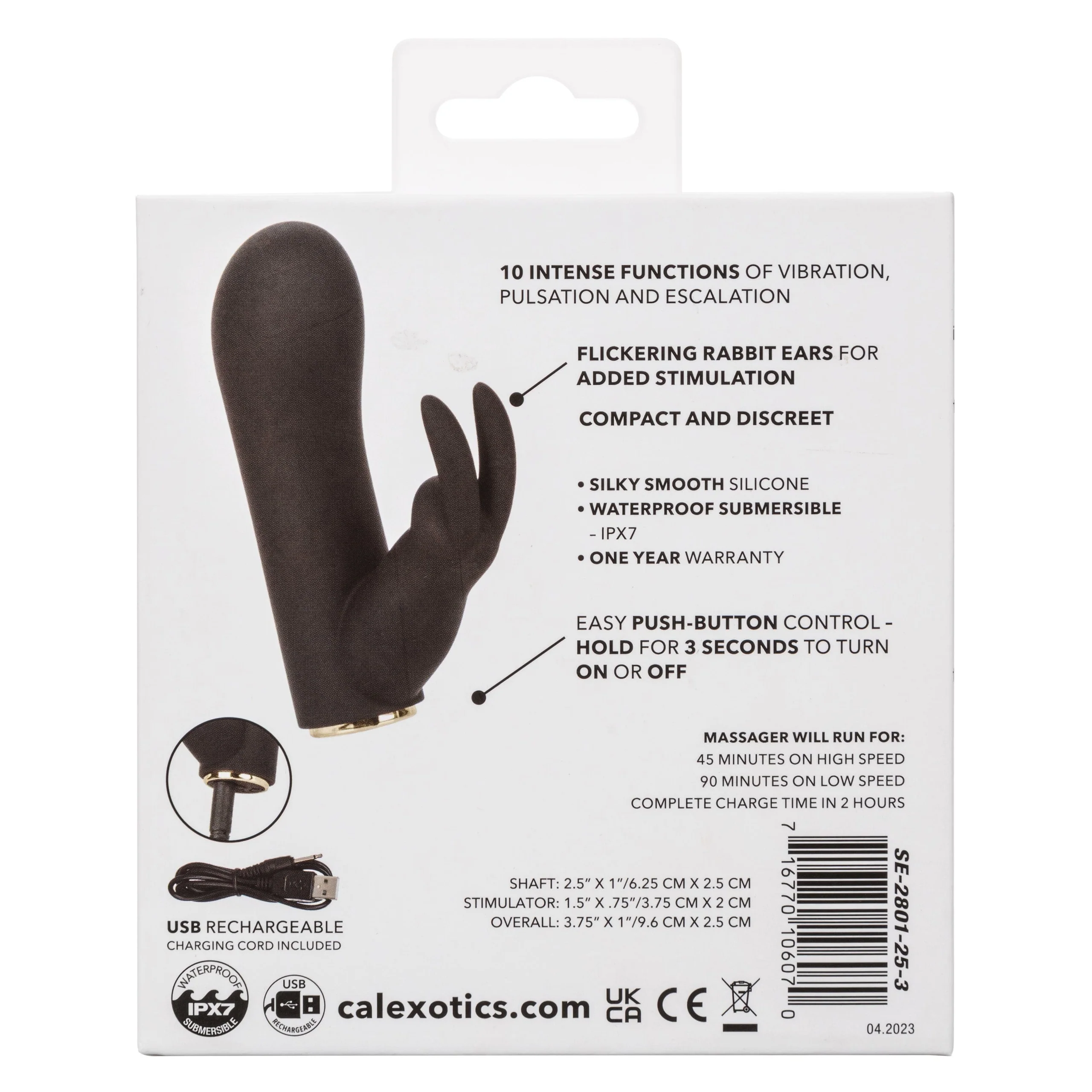 Raven Bunny Waterproof Vibrator with Flickering Rabbit Ears