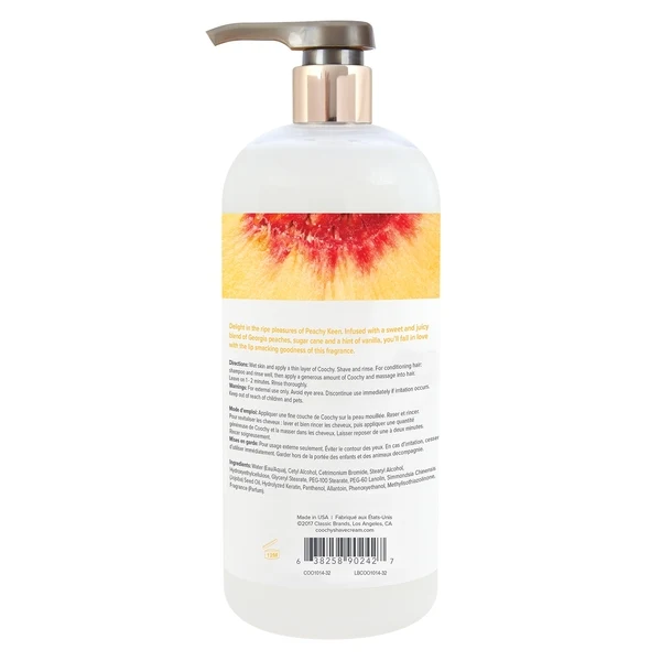 Coochy Shave Cream Peachy Keen with Georgia Peaches, Sugar Cane and Vanilla