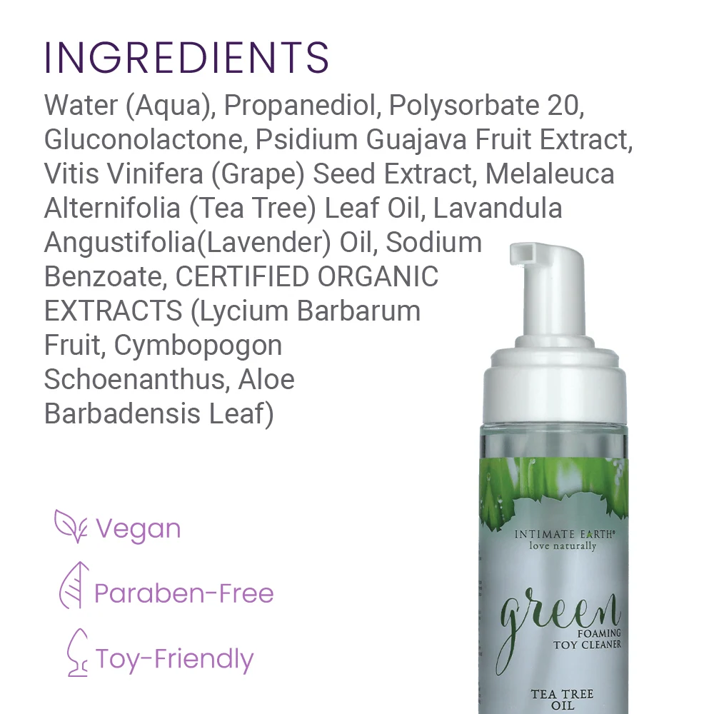 Intimate Earth Green Tea Foaming Toy Cleaner with Guava Bark