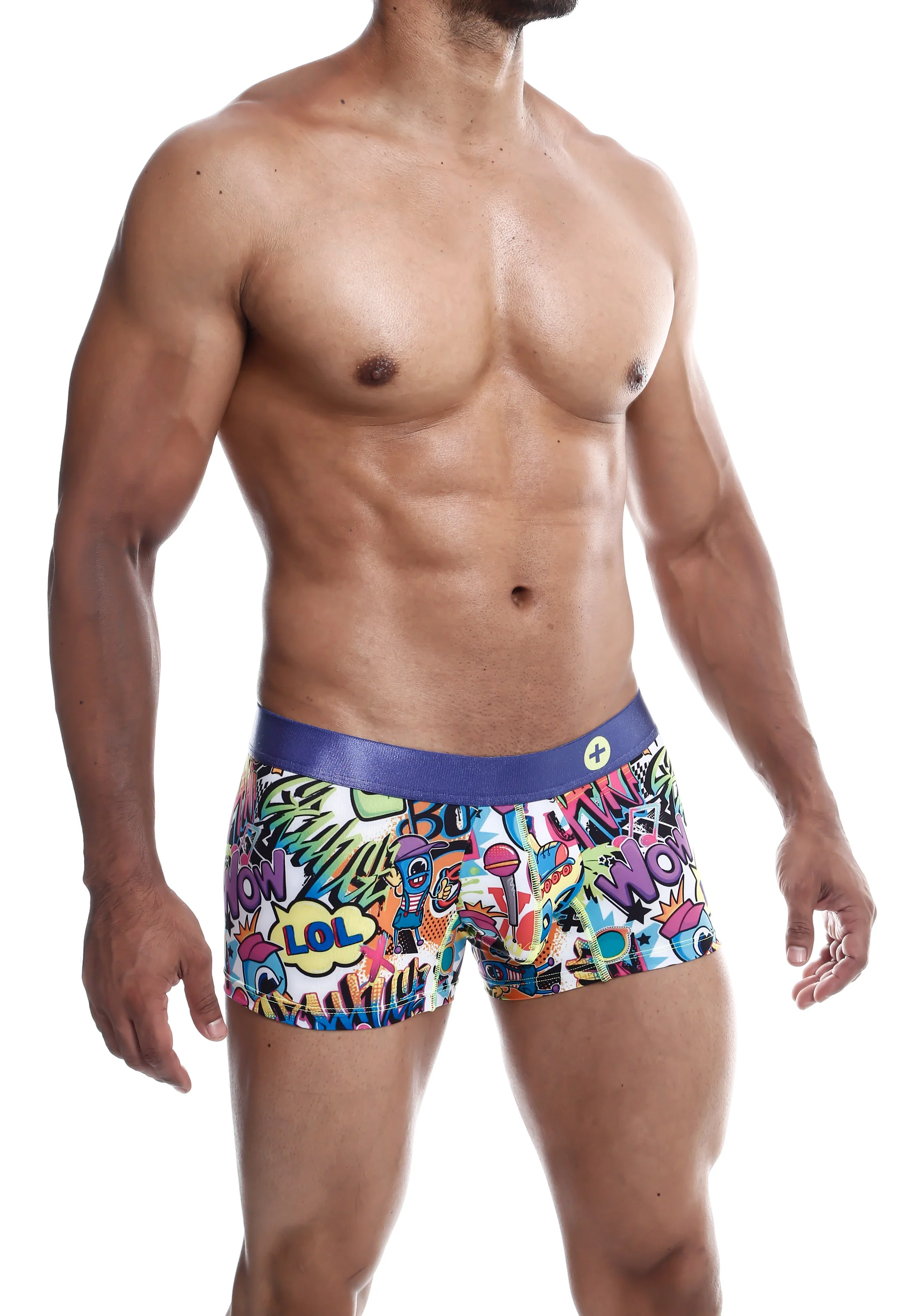 Male Basics Hipster Trunk Men's Boxer Briefs with Doodle Print
