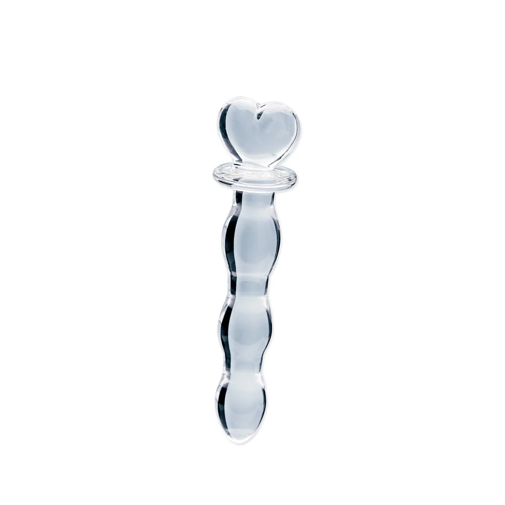 Clarity Hera's Cascade 5.9-Inch Glass Dildo with Heart-Shaped Handle