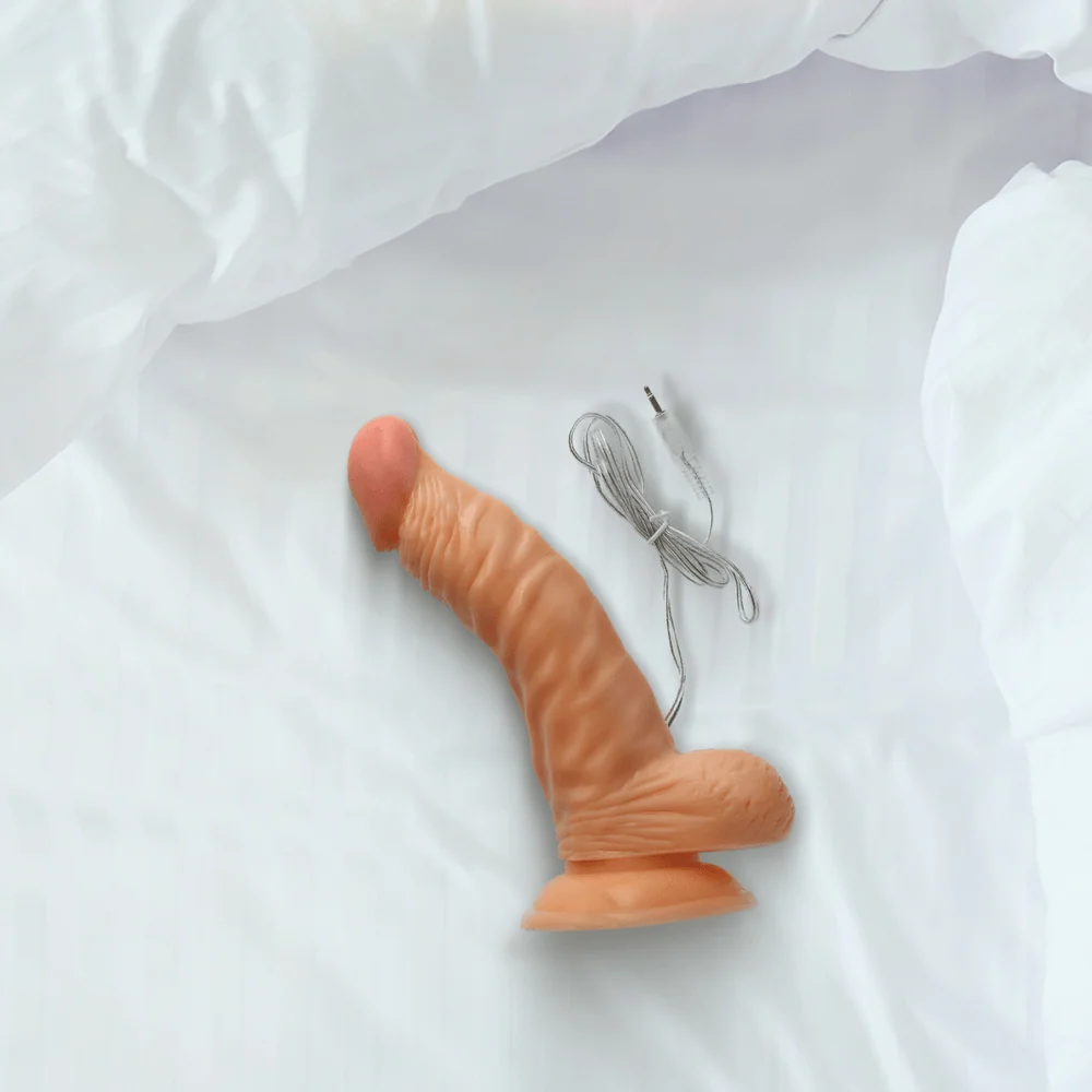 All American Whoppers 7" Vibrating Curved Dong With Balls