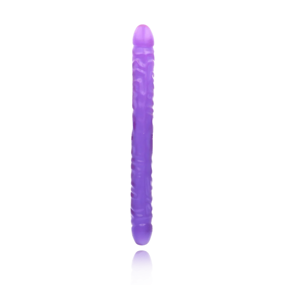 Doc Johnson Crystal Jellies Double Dong in Purple, 18 Inch
