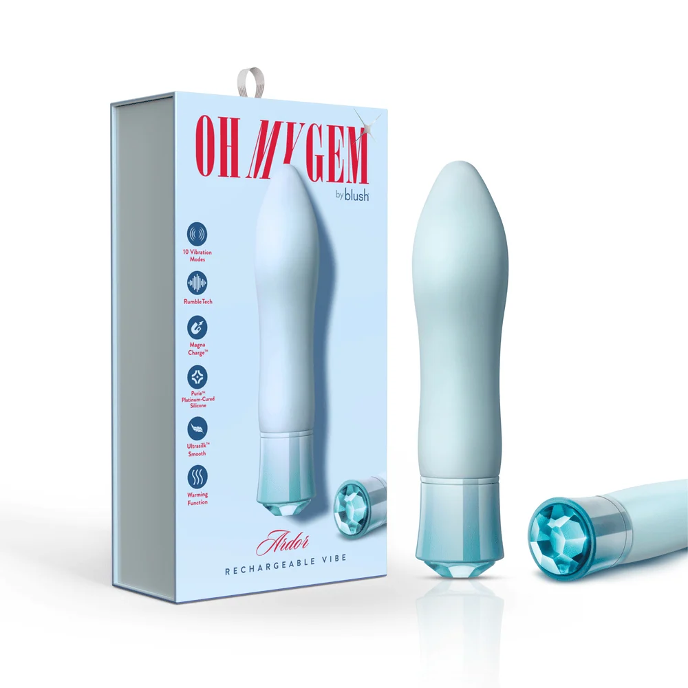 Blush Oh My Gem Ardor Aquamarine Bullet Vibrator for Internal and External Play