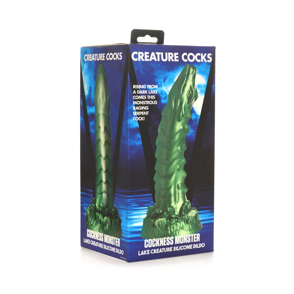 Creature Cocks Cockness Monster Lake Creature Iridescent Green Silicone Dildo