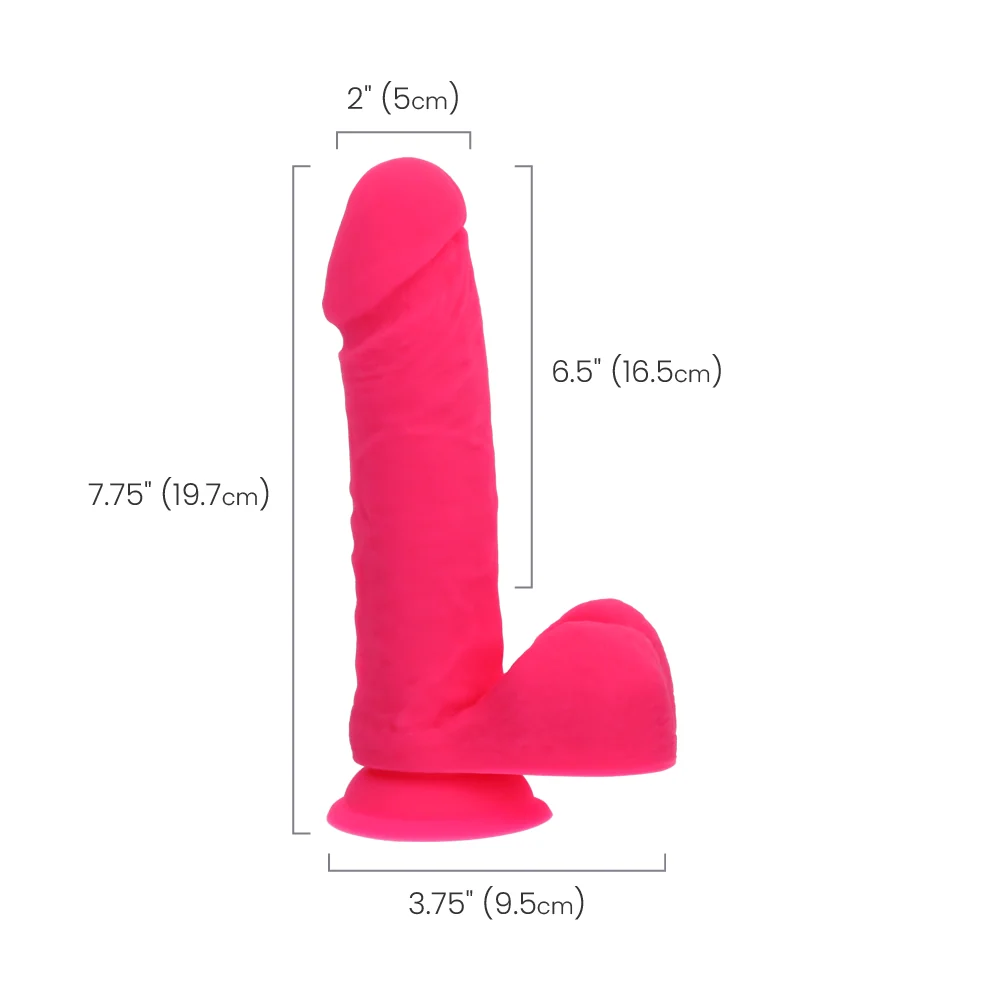 Ruse Big Poppa Hot Pink Realistic Silicone Dildo