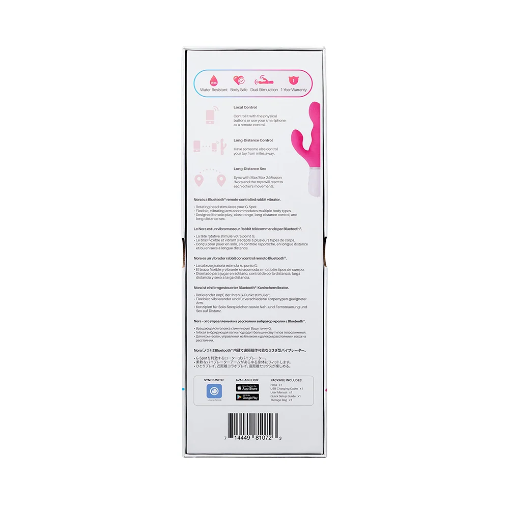 Lovense Nora App-Connected Rabbit Vibrator with Rotating Tip