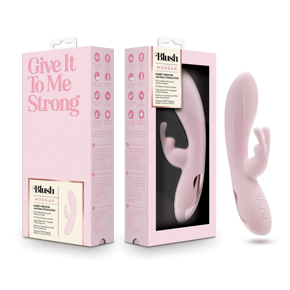 Blush Morgan Pink Rabbit Vibrator with Dual Vibration Points