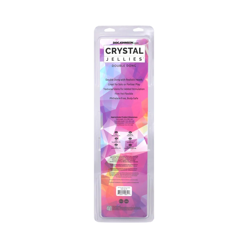 Crystal Jellies Teal 18 Inch Double Dong Dildo by Doc Johnson