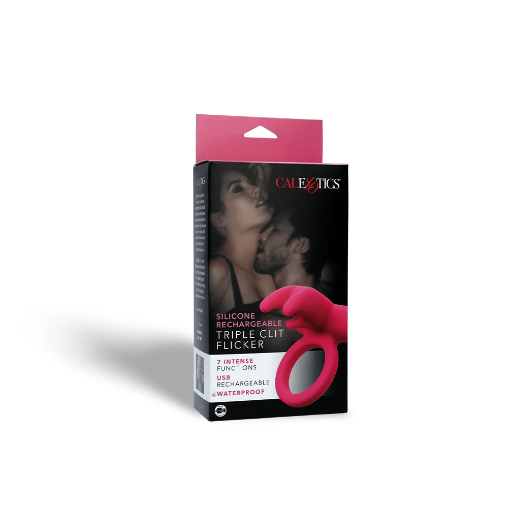 California Exotic Triple Clit Flicker Couples Enhancer with Teasing Prongs