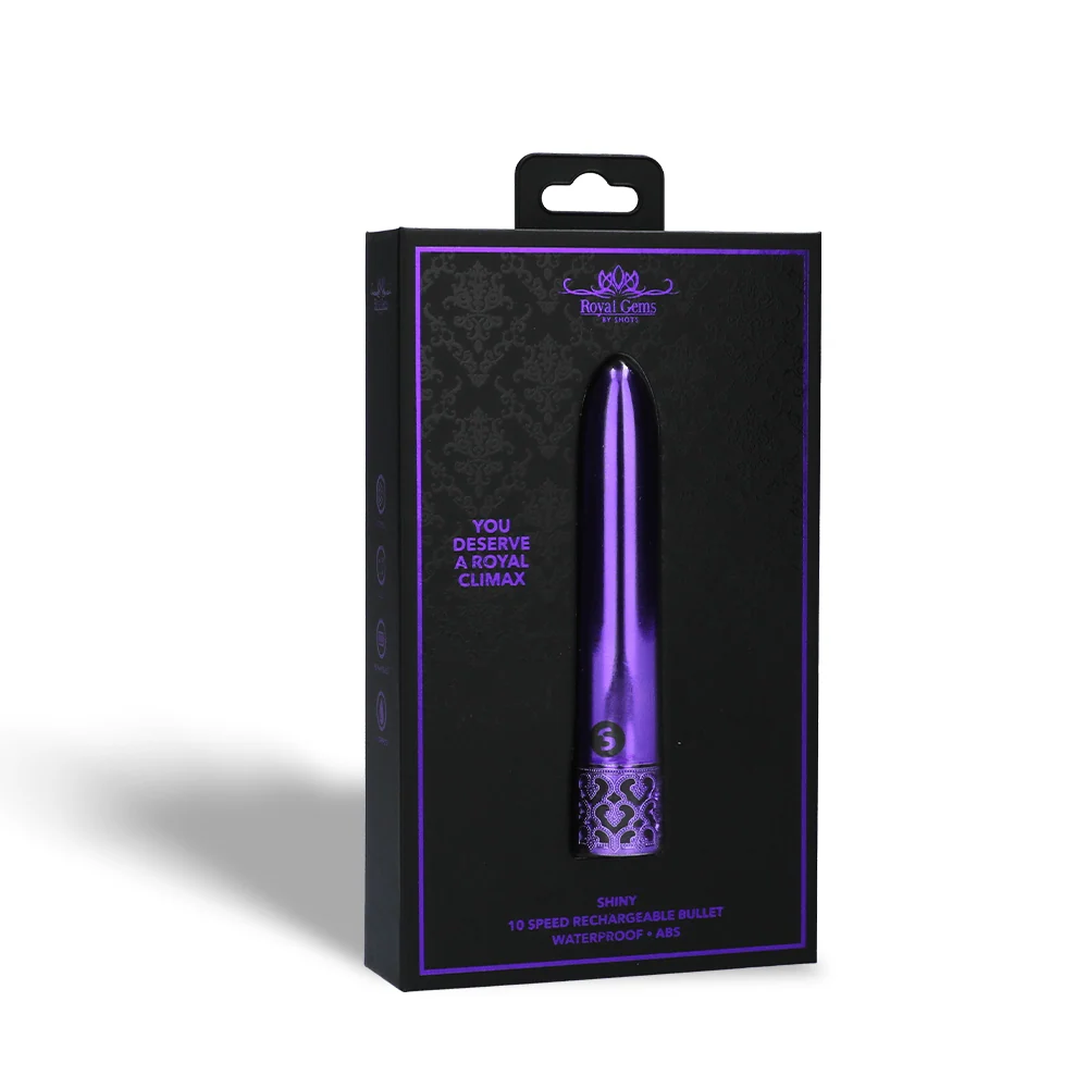Royal Gems Shiny Slim Metal Rechargeable Vibrator