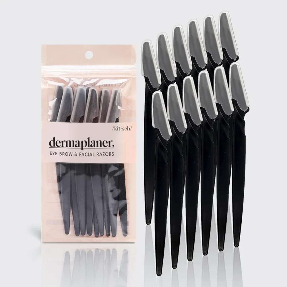 Kitsch Recycled Plastic Dermaplaners 12pc Facial Exfoliator Set