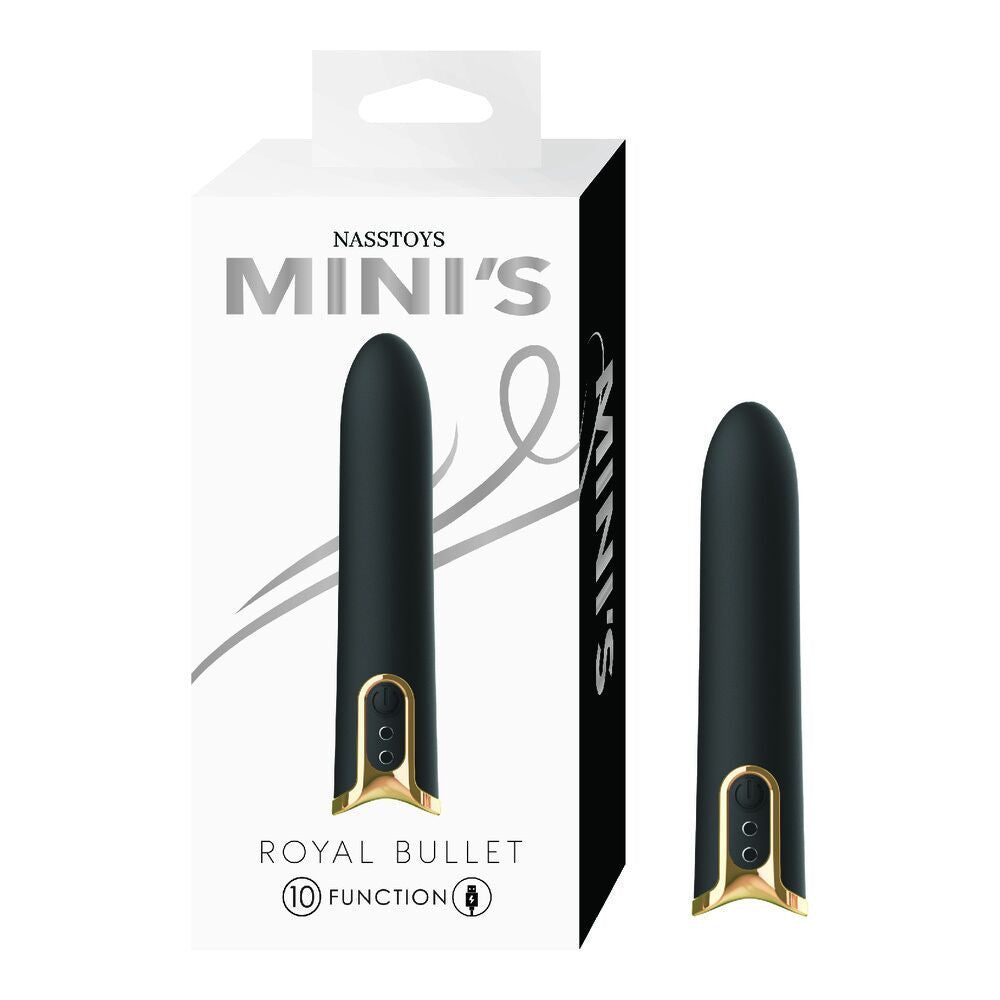 Nasstoys Mini's Royal Black Bullet Vibrator with Silicone Coating