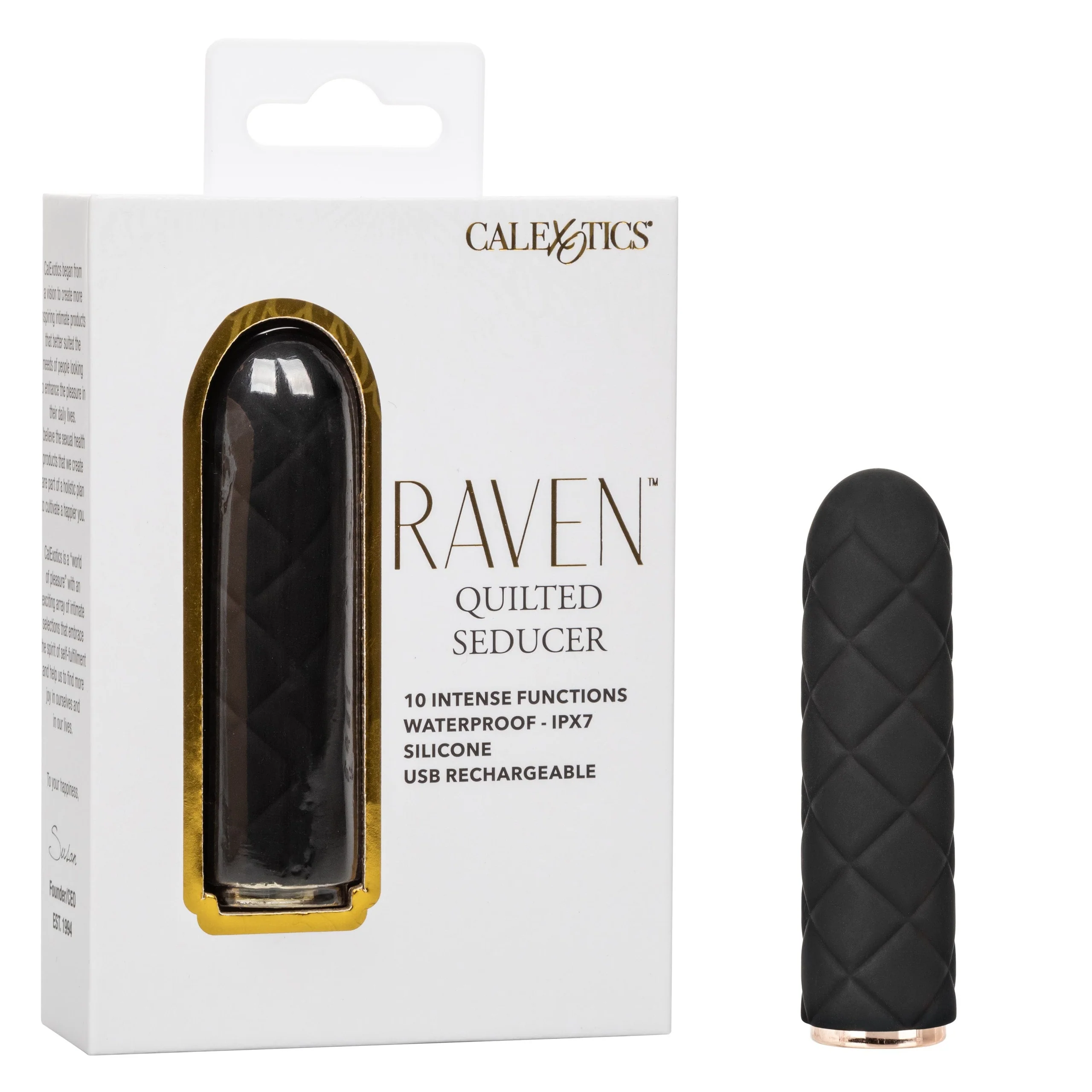 Raven Quilted Seducer 紧凑迷你按摩器，带绗缝纹理