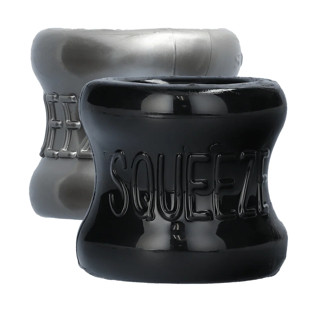 Oxballs Squeeze Ball Stretcher Black Cock Ring in FLEXtpr
