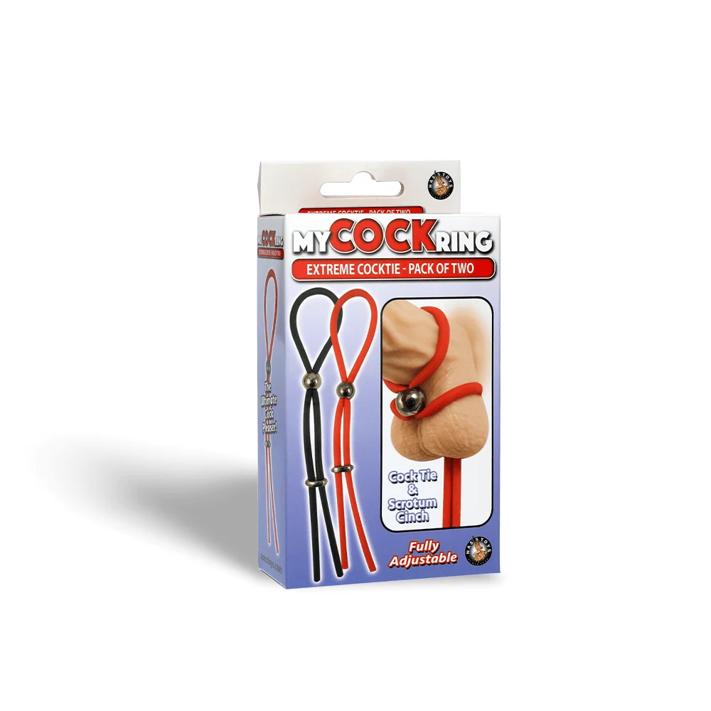 My Cockring Extreme Cocktie 2 Pack in Black and Red
