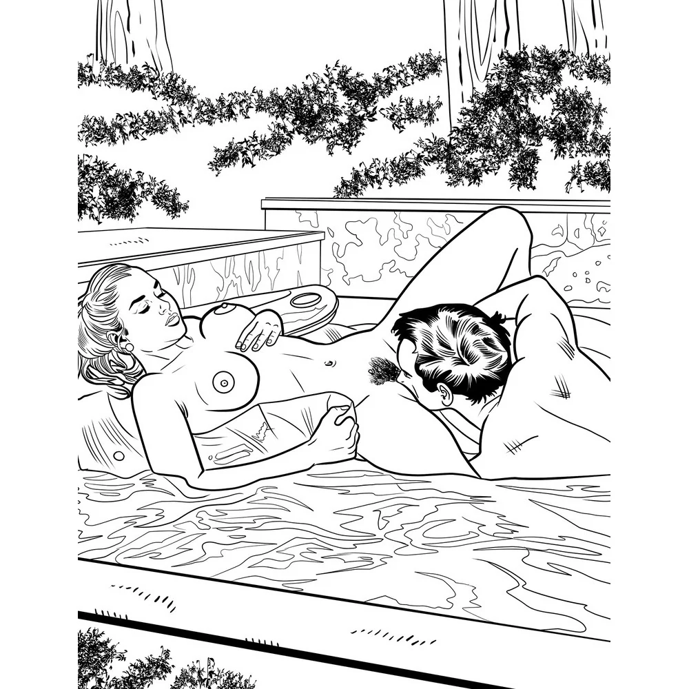 The Oral Sex Adult Coloring Book with 24 Original Illustrations