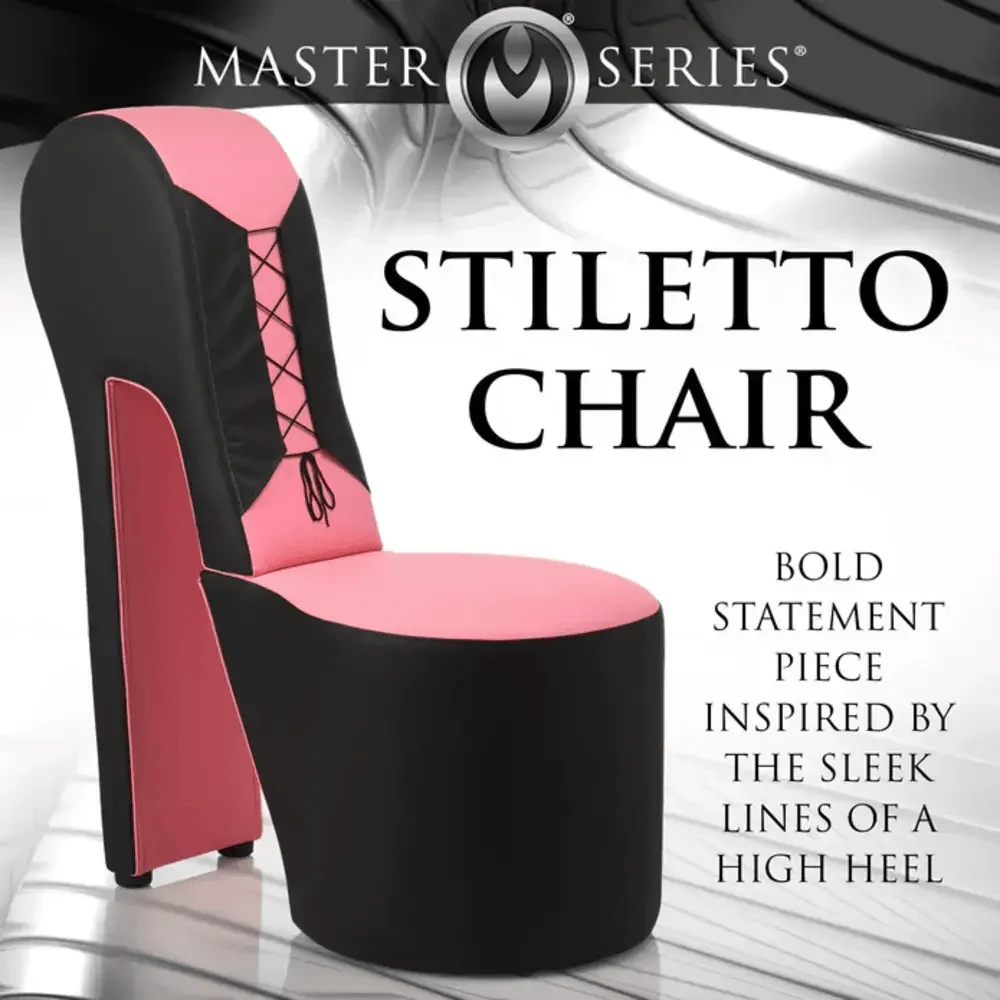 Master Series Stiletto BDSM Sex Chair in Pink and Black