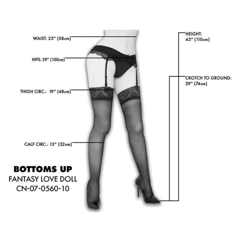 Mistress Bottoms Up Poseable Legs Love Doll with Heating Wand