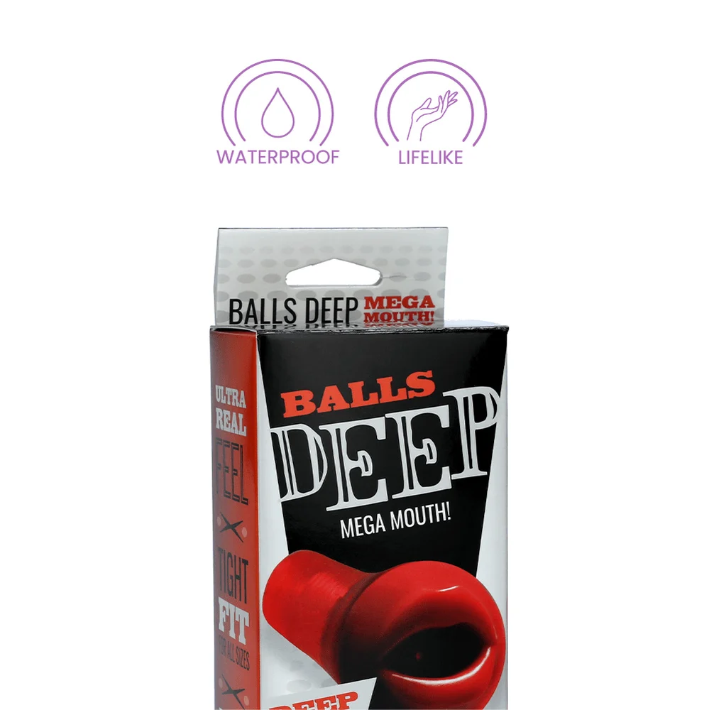 Balls Deep Mega Mouth Reusable Deep Throat Masturbator Stroker