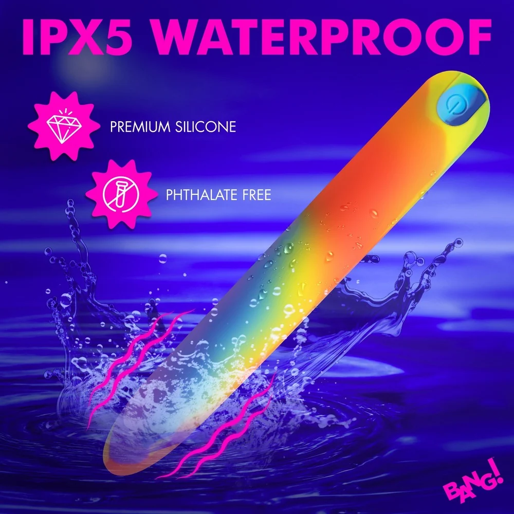 Bang! Rainbow Silicone Bullet Vibrator with 3 Speeds and 7 Patterns