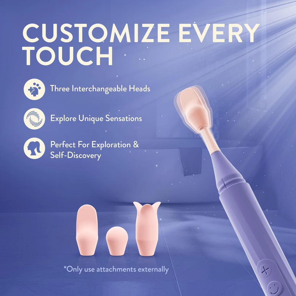 Blush Juno Oscillating Wand Clitoral Vibrator with 3 Attachments