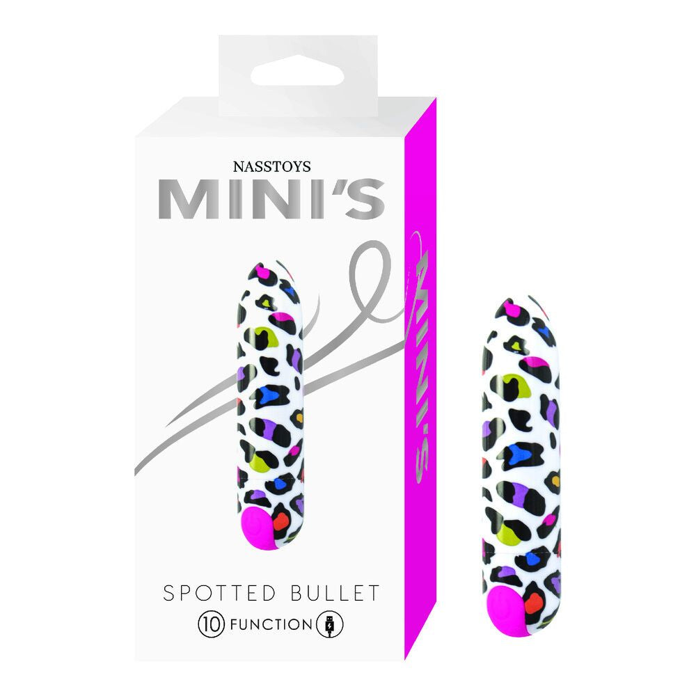 Nasstoys Mini's 斑点子弹振动棒 彩虹动物纹印花