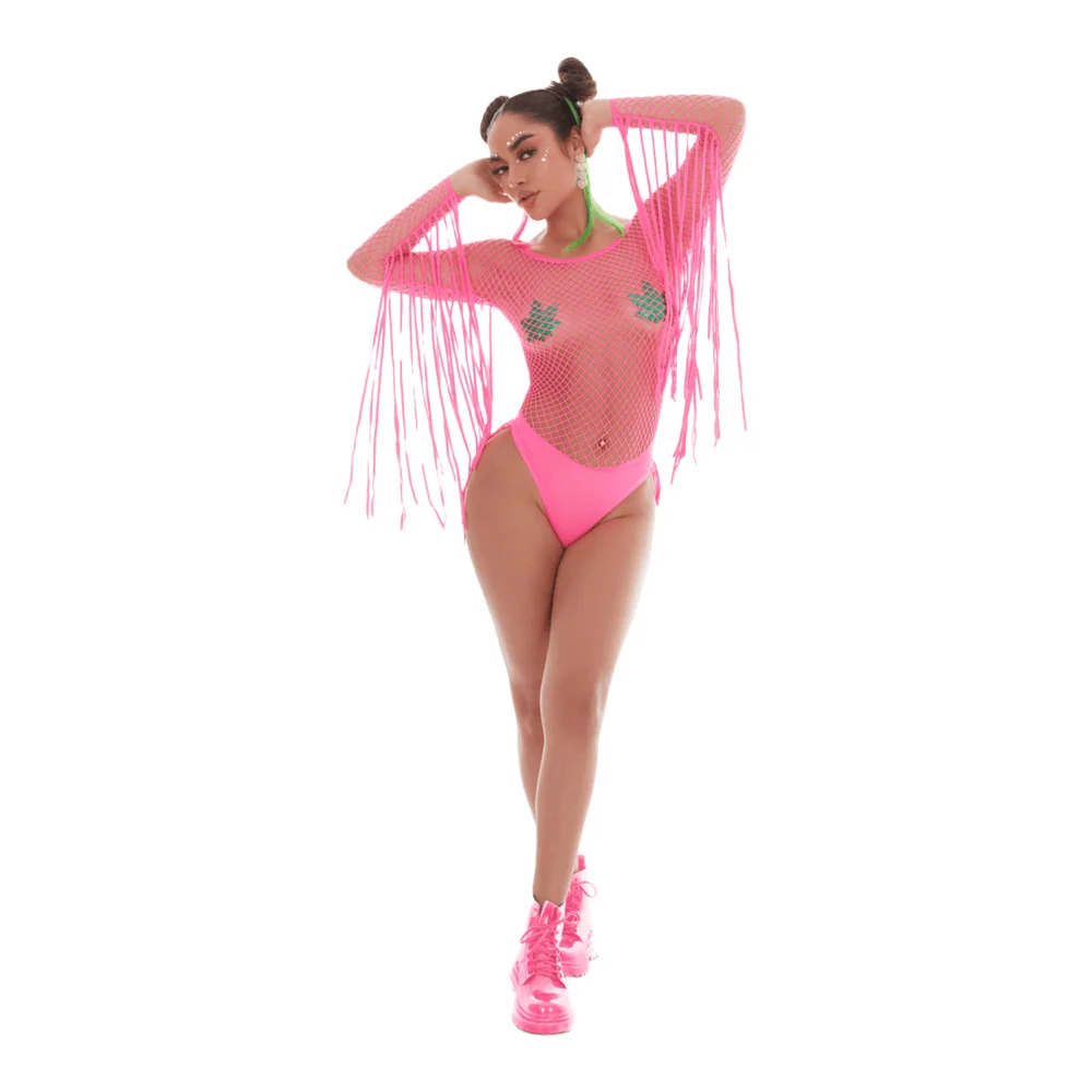 Kandi House Fringe Benefits Flirty Halter Dancewear Two-Piece Set