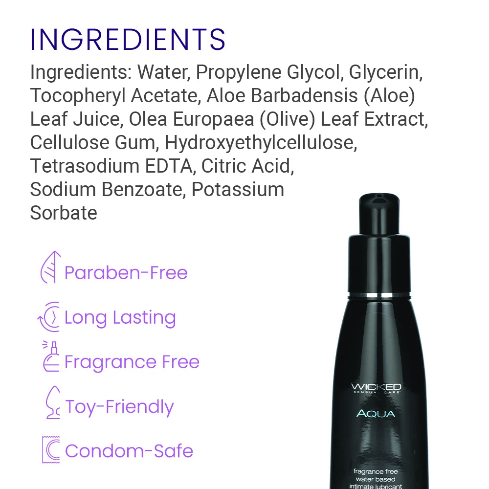 Wicked Sensual Aqua Water-Based Lubricant with Aloe and Vitamin E