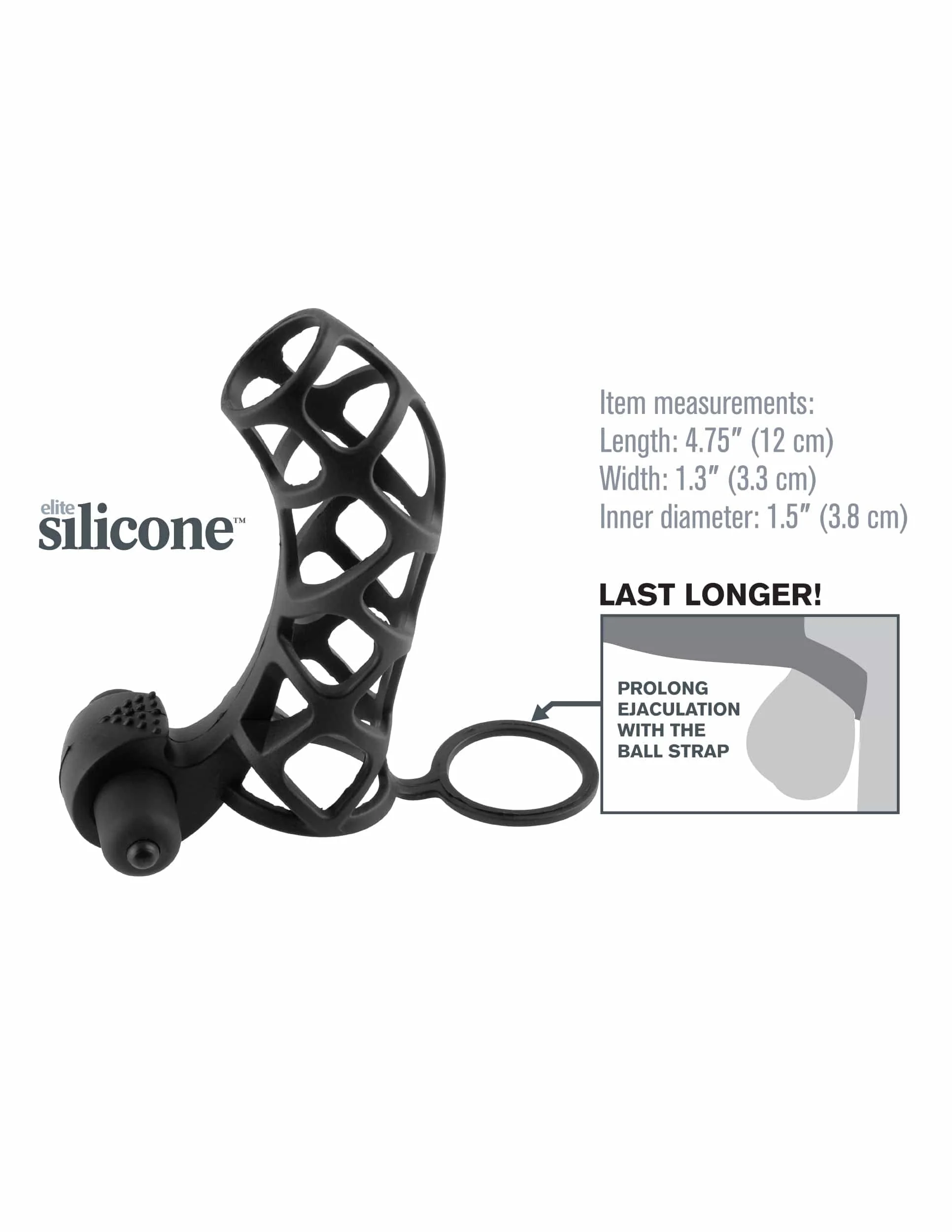 Fantasy X-Tensions Extreme Silicone Power Cage Erection Enhancer in Black