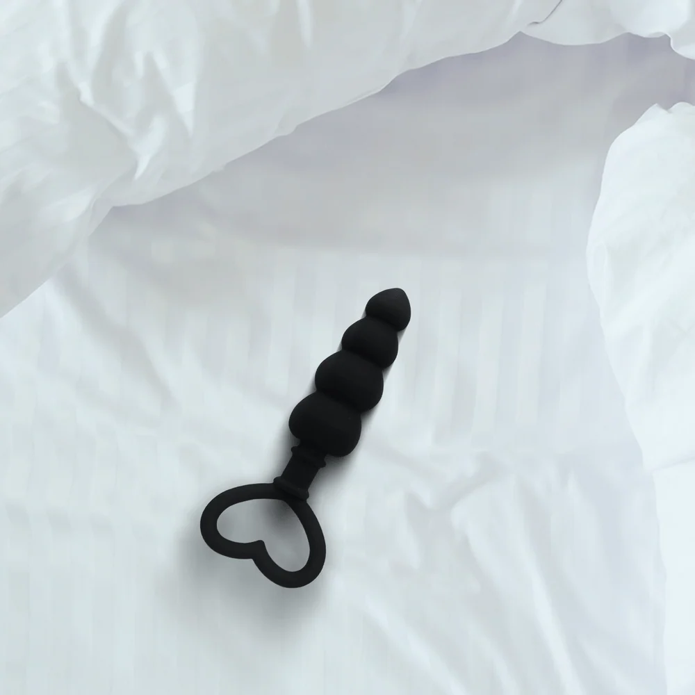 Silicone Love Probe™ Graduated Anal Plug with Heart Finger Loop