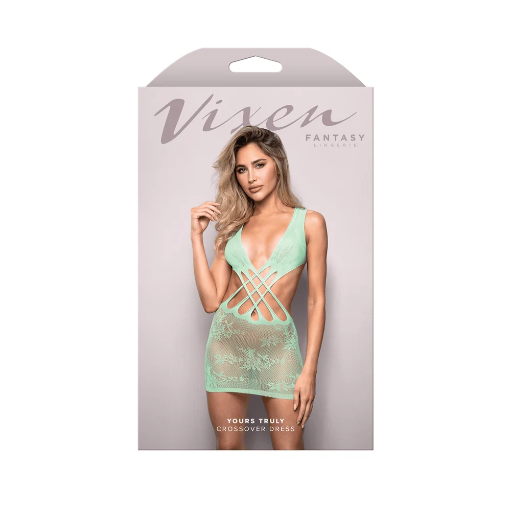 Yours Truly Strappy Floral Knit Crossover Dancewear Dress