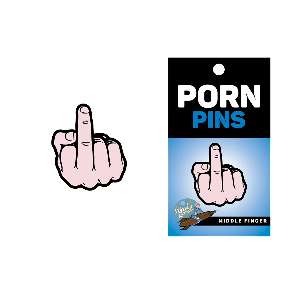 Peach Middle Finger Enamel Lapel Pin by WoodRocket Porn Pins